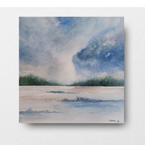 Pejzaż 5-akwarela formatu-20/20 cm