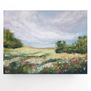 Pejzaż 61-rysunek   18/24 cm pastele.