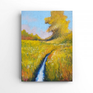 Pejzaż 68  -rysunek   24/18 cm pastele.