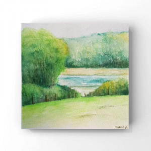 Pejzaż-akwarela 15/15 cm
