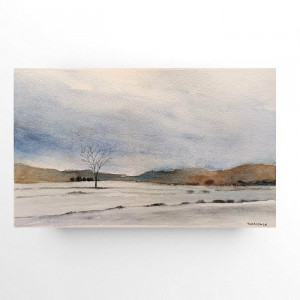 Pejzaż -akwarela formatu -15/24 cm