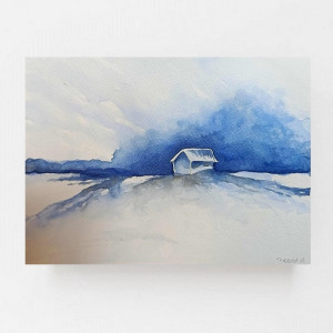 Pejzaż-akwarela formatu 18x24 cm