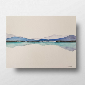 Pejzaż -akwarela formatu 24/32 cm..