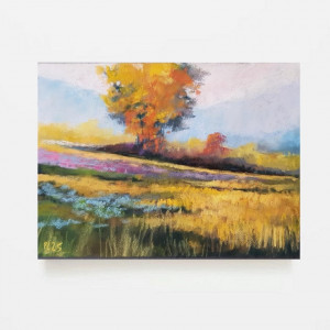 Pejzaż-rysunek   18x24 cm pastele suche..
