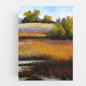 Pejzaż -rysunek  24x18 cm pastele suche