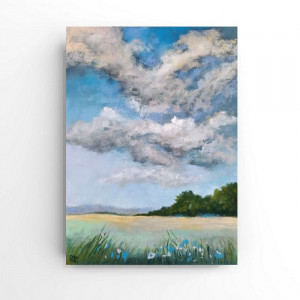 Pejzaż -rysunek  24x18 cm rysunek,pastele suche.