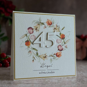 Personalizowana kartka na 45 urodziny, BH 65