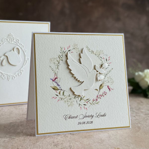 Personalizowana kartka na chrzest z pudełkiem i kopertą,  49