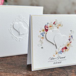 Personalizowana kartka ślubna z pudełkiem –  Linia PASTELLE, wp31
