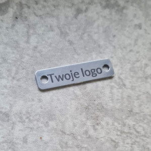 Personalizowana metka metalowa z logo Twój napis 1szt