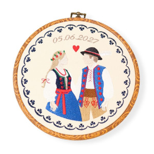 Personalizowana pamiątka ślubna/zaręczynowa , haft w oprawie vintage 2