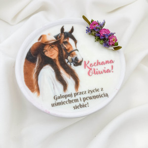 Personalizowana świeca dla wielbicielki koni i jeździectwa