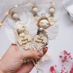 Personalizowany breloczek Anioł - dowolny napis! Brelok z aniołkiem