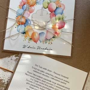 Piękna kartka na roczek 1 urodziny z życzeniami KR-576