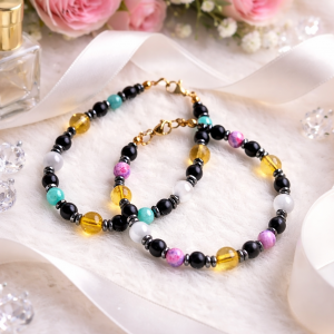 Piękna kolorowa bransoletka z kamieni naturalnych