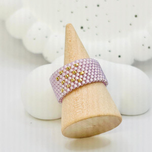 PIERŚCIONEK HANDMADE W KOLORZE PUDROWEGO RÓŻU