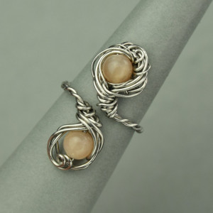 Pierścionek kamień słoneczny wire wrapping 2