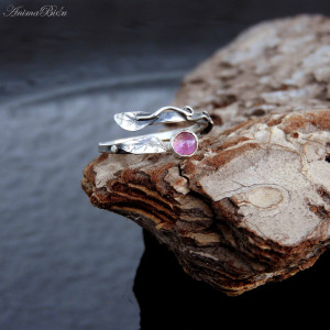 Pierścionek srebrny z różowym turmalinem