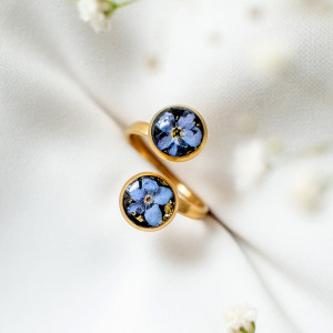 Pierścionek z niezapominajkami 014