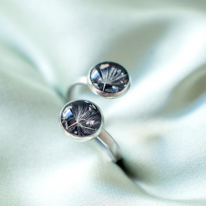 Pierścionek z rzęsek dmuchawca 04