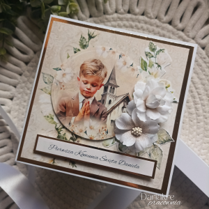 Pierwsza komunia święta kartka komunijna w pudełku, k14