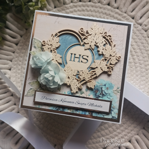 Pierwsza komunia święta kartka komunijna w pudełku, k18