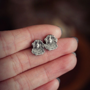 Pies berneńczyk mini kolczyki sztyfty ze srebra