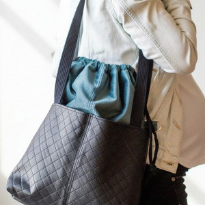 Pikowana torba z kominem do wózka