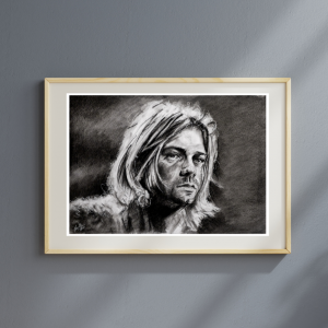 PLAKAT A3 - Kurt Cobain  - SERIA "IKONY"