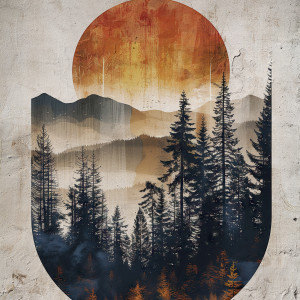 Plakat - Abstrakcyjny las (2-0745)