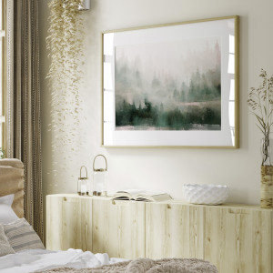 Plakat - abstrakcyjny las we mgle (2-0306)