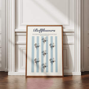 Plakat botaniczny dzwonki Bellflowers