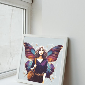 Plakat Butterfly Lady 30cm x 30cm