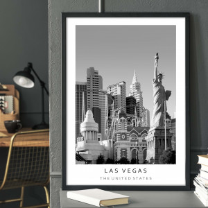 Plakat czarno biały - Las Vegas (8-2-0018)
