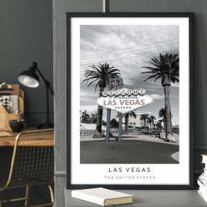 Plakat czarno biały - Las Vegas (8-2-0019)