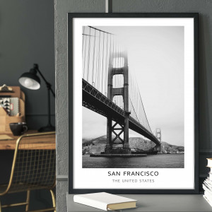 Plakat  czarno biały -   San Francisco (8-2-0016)