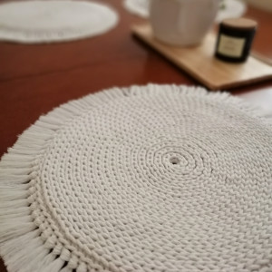 Podkładka na stół,okrągła boho podkładka.