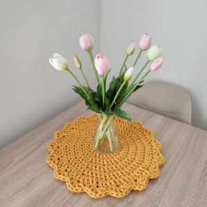 Podkładka okrągła ze sznurka szydełkowa 42cm