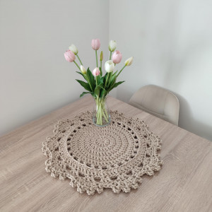 Podkładka szydełkowa na stolik kawowy ze sznurka 50cm