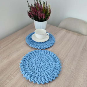 Podkładka szydełkowa okrągła ze sznurka bawełnianego 26cm