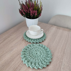 Podkładka szydełkowa pod kubki ze sznurka 20cm