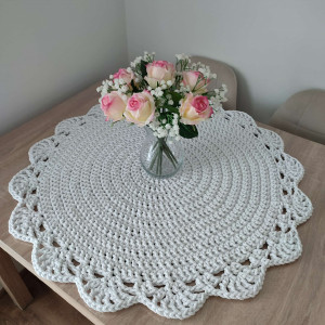Podkładka szydełkowa ze sznurka bawełnianego okrągła 80cm