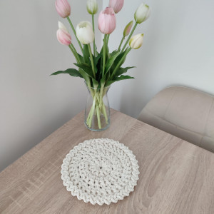 Podkładka szydełkowa ze sznurka okrągła 20cm