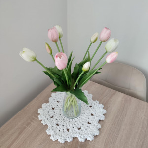 Podkładka szydełkowa ze sznurka  okrągła 32cm
