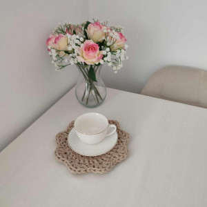 Podkładka ze sznurka szydełkowa pod kubki 24cm