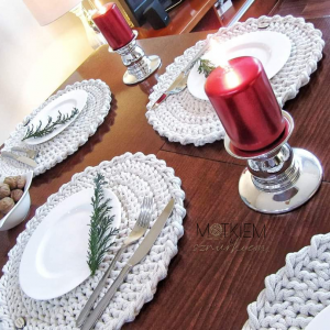 Podkładki na stół pod talerz 40cm ze sznurka