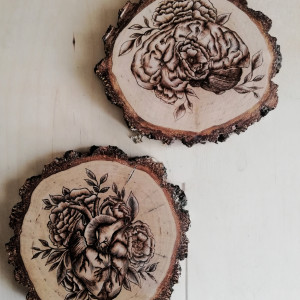 Podkładki pod kubek wypalone ręcznie 2 szt