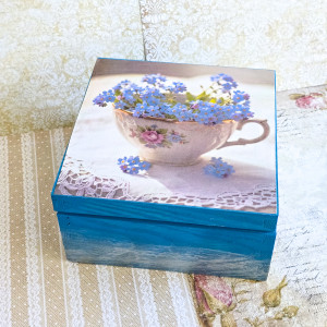 Podkładki w pudełku - Niezapominajkowy relaks