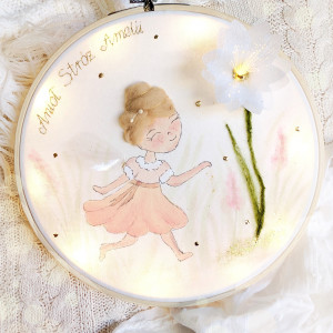 Podświetlany obrazek z aniołkiem, pamiątka dla dziewczynki