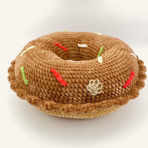 Poduszka dekoracyjna donut pączek jasny brąz